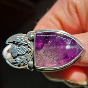 Soliloquy Jewelry Sterling Sliver & Amethyst Milk Thistle Ring – Size 8